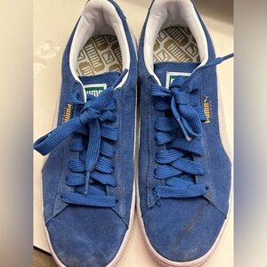 Puma “the suede” - blue suede and white leather - size 8